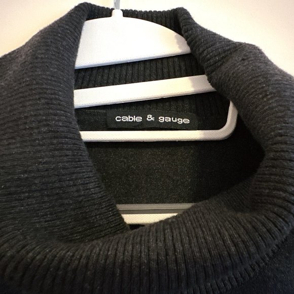 Cable & Gauge Dark Gray Cowl Neck Long Sweater - Picture 2 of 7